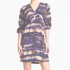 Amour Vert Ikat Tie Dye Surplice Dress